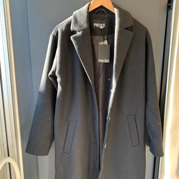 NWT ASOS Pieces Alice Wool Blend Coat - Picture 3 of 5